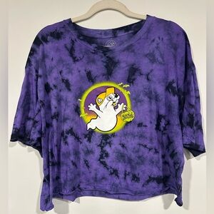 NWT Buc-ee’s Halloween T Shirt 2024 Purple Glow In Dark Hey Boo-Size XL Cropped